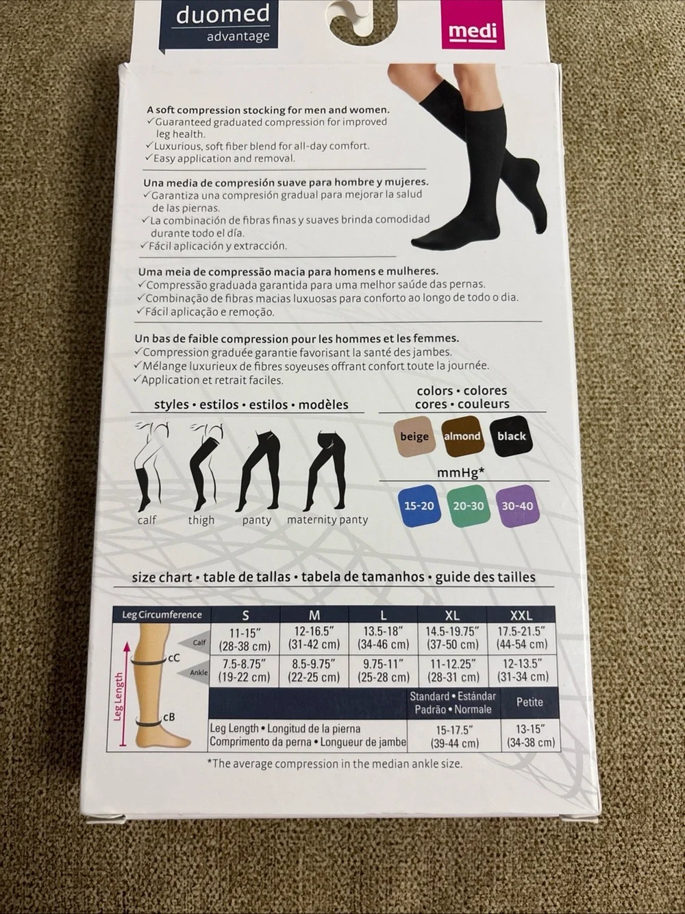 Duomed Advantage20-30 mmHg Closed-Toe knee hi Compression Stocking Beige (medi)